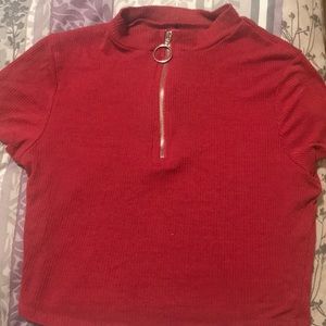 Red crop top